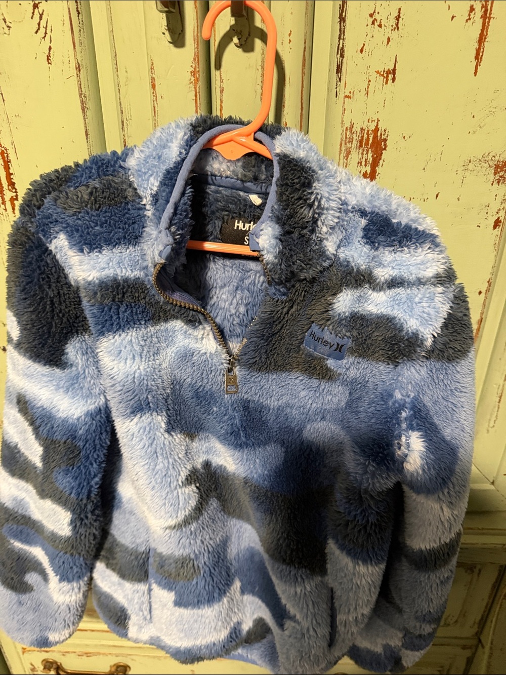 Hurley Kids Blue Camo Plush Fleece Pullover